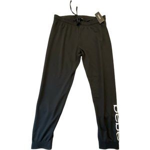 Women’s Joggers BEBE Joggers PANTS Black Logo In Leg Size XL
